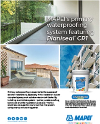 MAPEI’s primary waterproofing system featuring Planiseal CR1