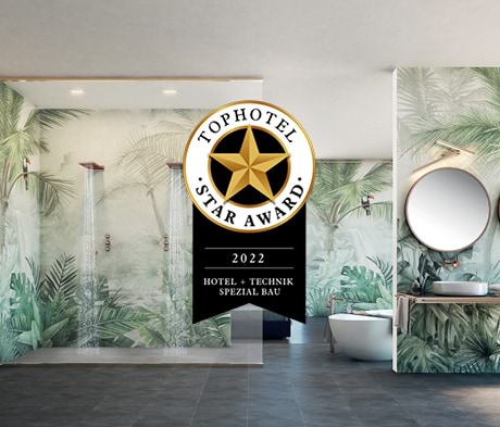 MAPEI gewinnt Gold beim TopHotel Star Award 2022 - Shower System Decor als eines der besten Produkte in der Hotellerie ausgezeichnet