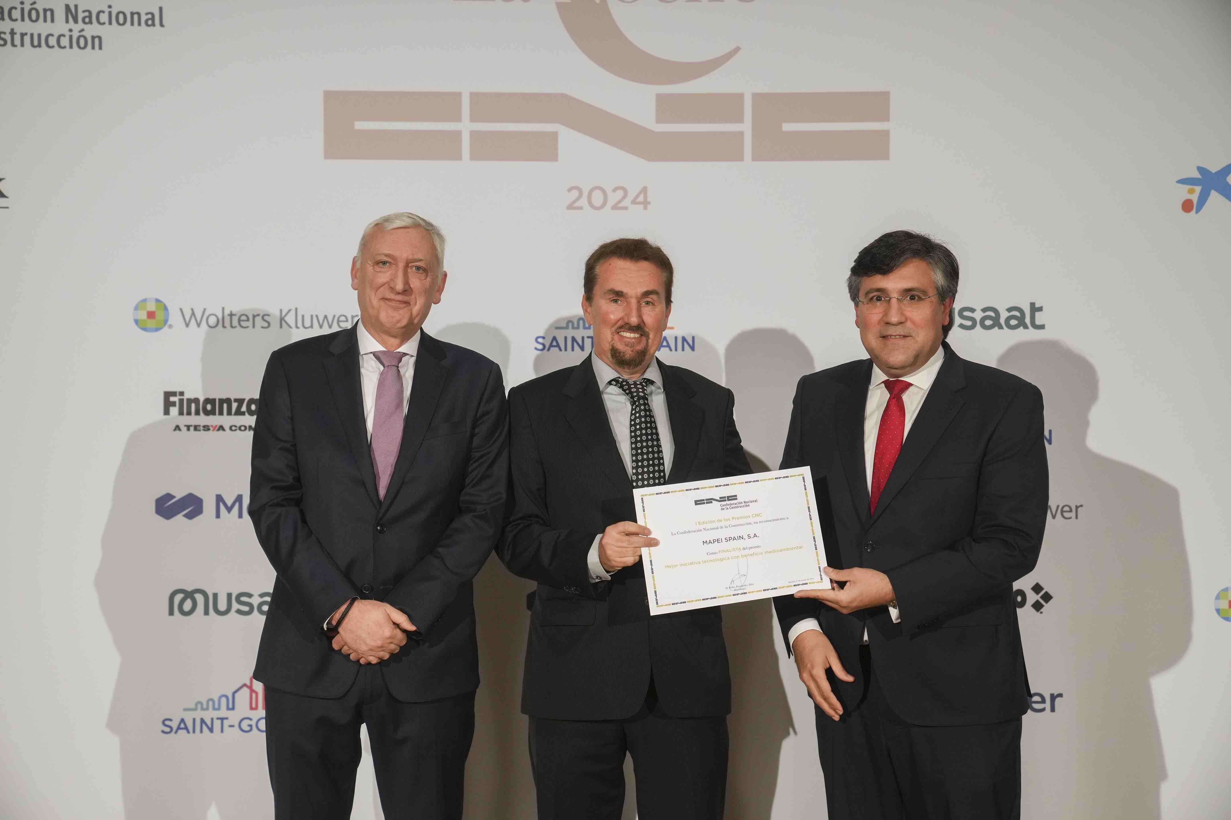 Reconocimiento al Sistema CUBE de Mapei en Ia primera Edición de los Premios CNC
