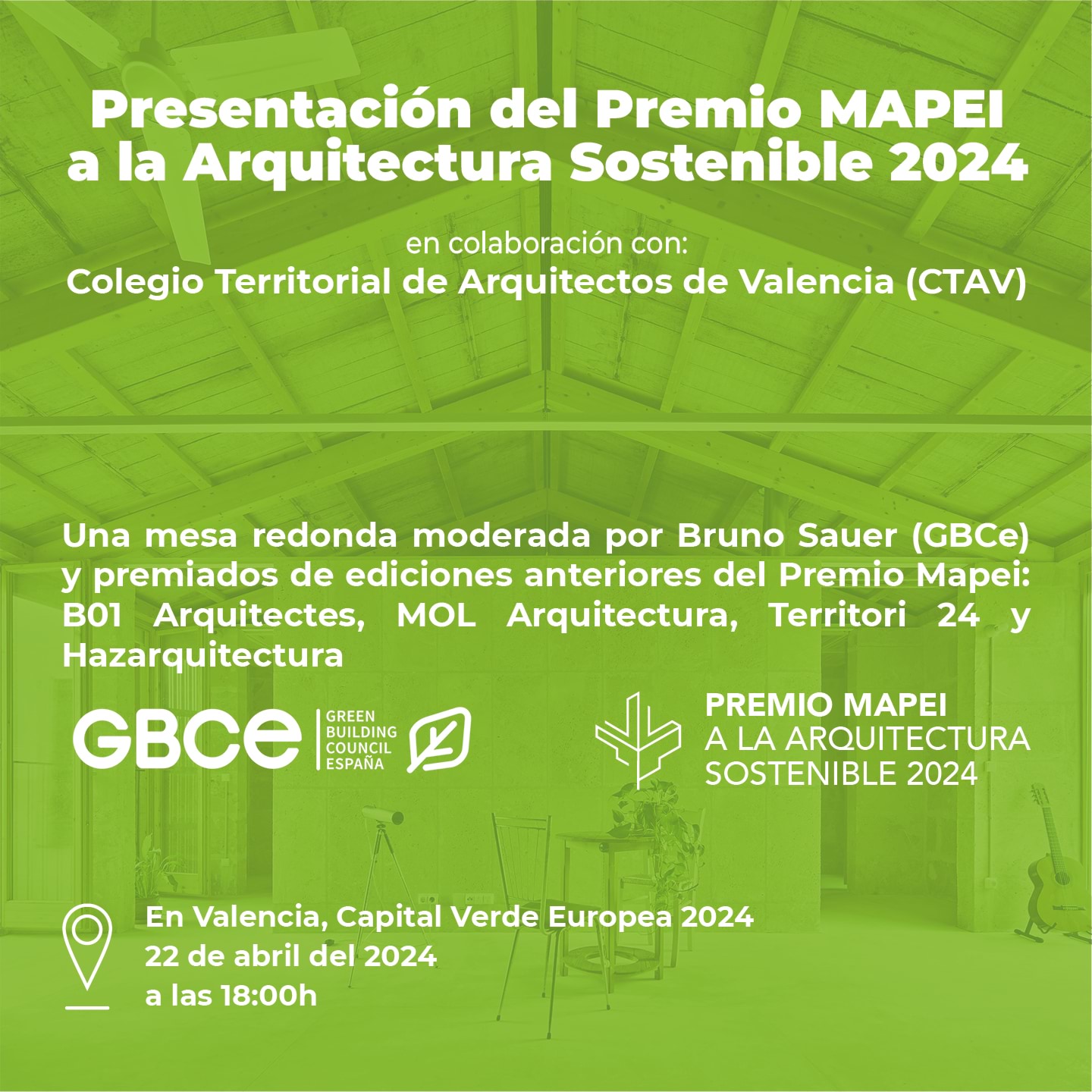 Presentación del Premio MAPEI a la Arquitectura Sostenible 2024 en CTAV