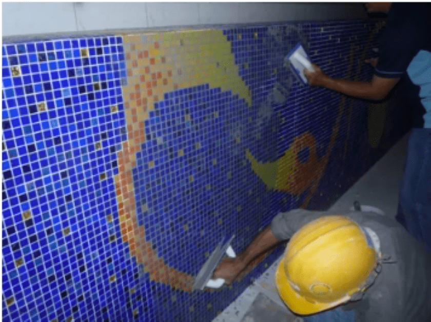 excess grout mortar removal