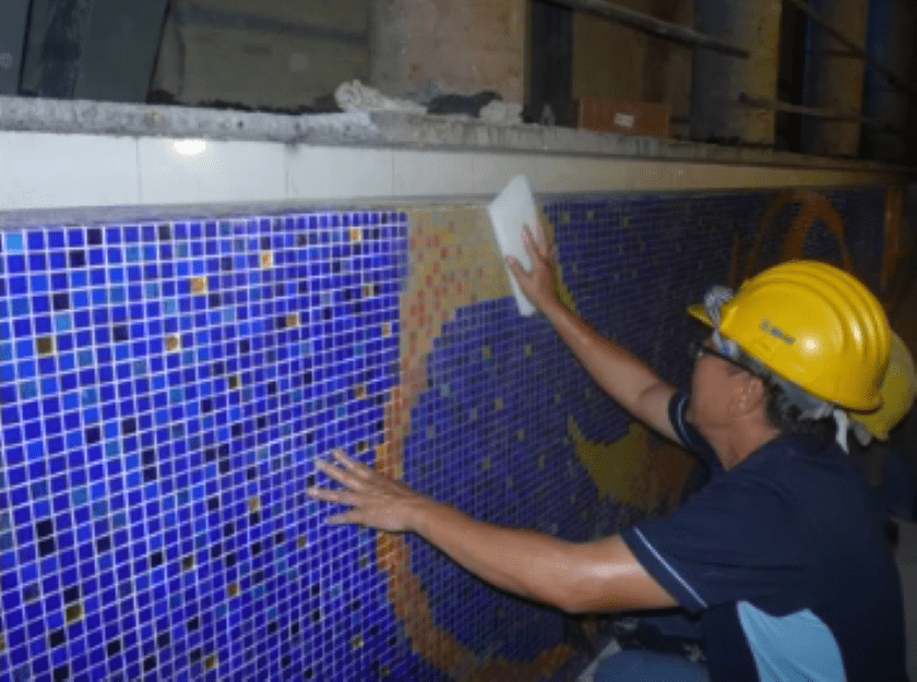 surface cleaning of loose grout residue in Singapore 