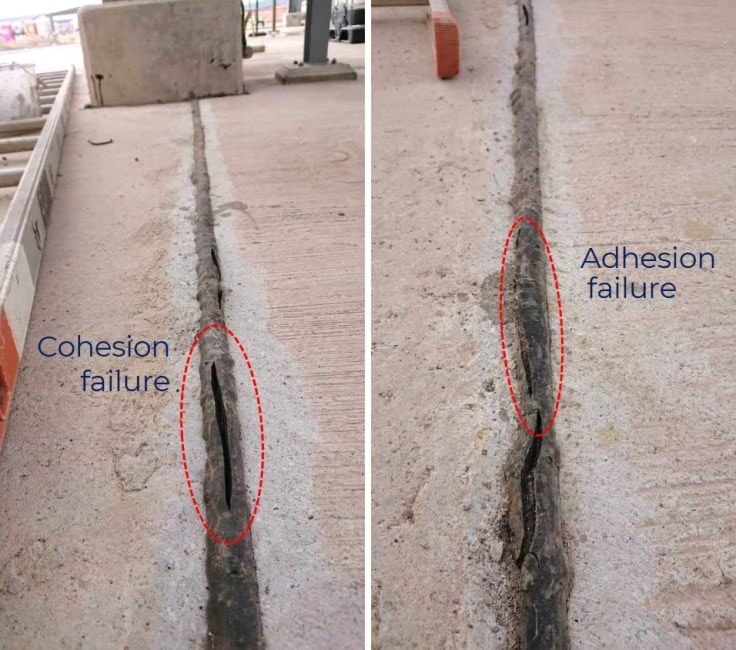 Selecting sealants for joints| Adhesion and Cohesion failure