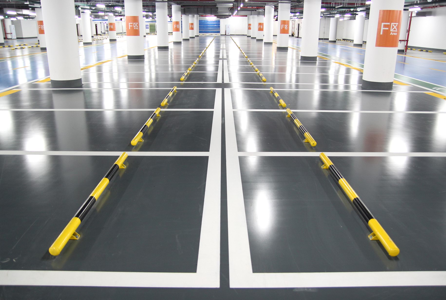 Water-based car park floor system