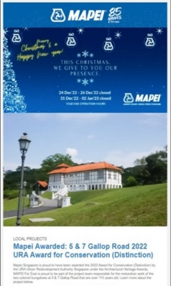 Mapei Dec 2022 Newsletter Cover Image
