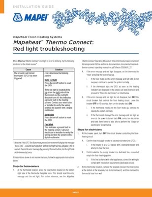 Mapeheat Thermo Connect: Red light troubleshooting