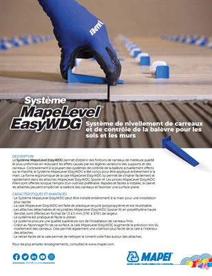Système Mapelevel EasyWDG - Système de nivellement de carreaux et de contrôle de la balèvre pour les  sols et les murs