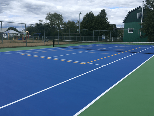 Tennis & pickle ball court at recreational center of Mandeville, Mandeville, Canada