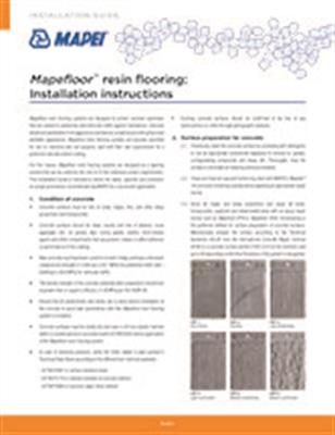 Mapefloor resin flooring: Installation instructions