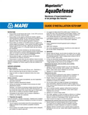 Guide d’installation IGT0109F Mapelastic AquaDefense
