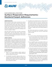 Requisitos de preparación de superficie: Adhesivos resistentes/de alfombra
