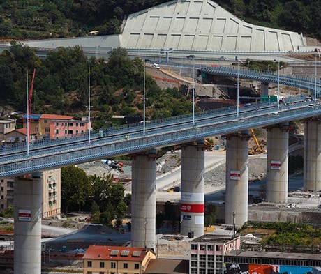 Los aditivos de mezcla y el apoyo técnico de MAPEI ayudan a construir el puente San Giorgio en Génova