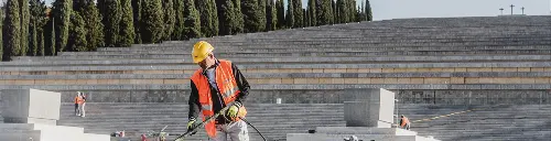 Ongoing conservative restoration work on the historic Redipuglia War Memorial
