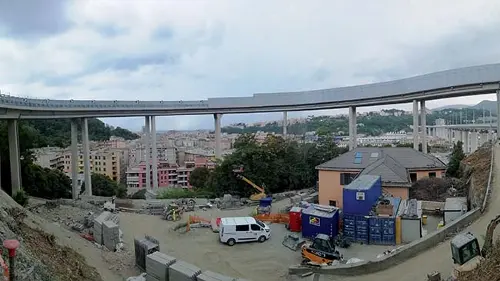 Repair and strengthening works on the spiral ramp of the San Giorgio Bridge in Genoa